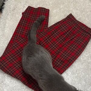 Vintage red plaid Pendleton wool pants pleated size 16